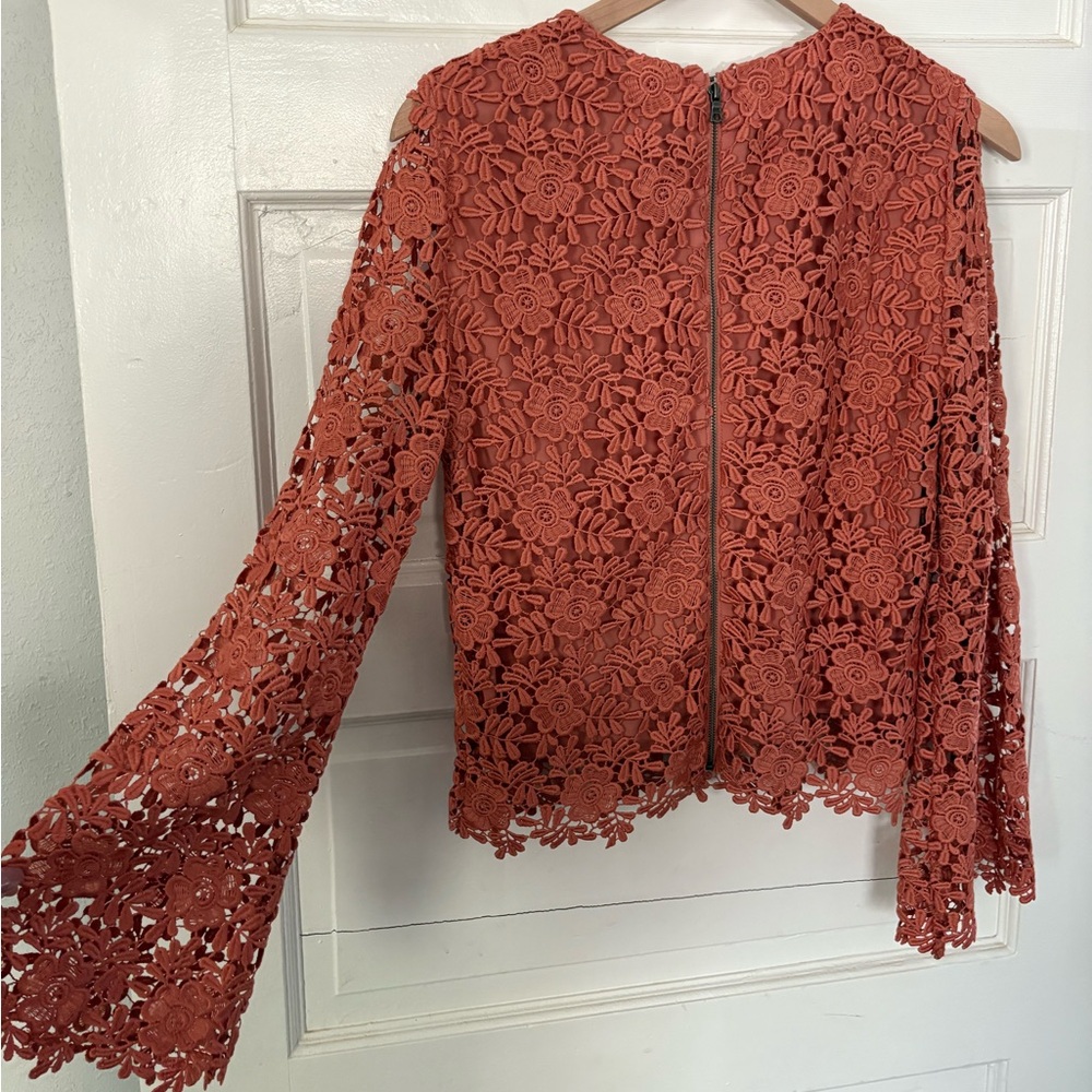 Like new Alice + Olivia Pasha Bell Sleeve Lace Blouse